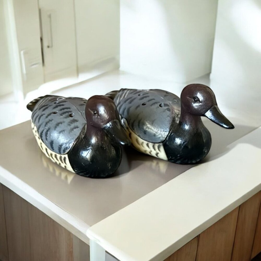 Vintage Mini Plastic Duck Salt & Pepper Shakers 3.5"